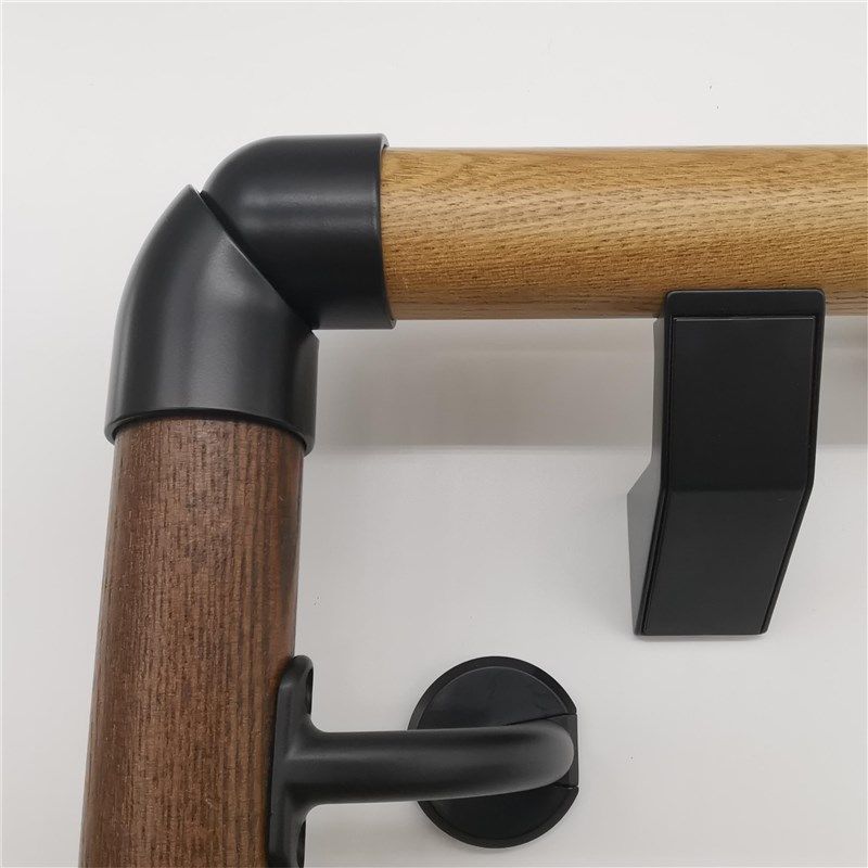 养老院走廊楼梯实木扶手锌合w金直径35端头托支架黑色拉手五金配,五金/工具,电梯配件,淘宝优惠券,粉丝福利购,淘宝优惠卷