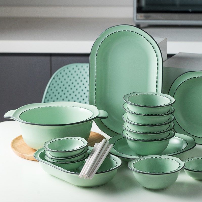 奶油风碗碟套装家用简约现代盘子碗E乔迁新居碗筷碗盘陶瓷餐具套,餐饮具,碗,淘宝优惠券,粉丝福利购,淘宝优惠卷