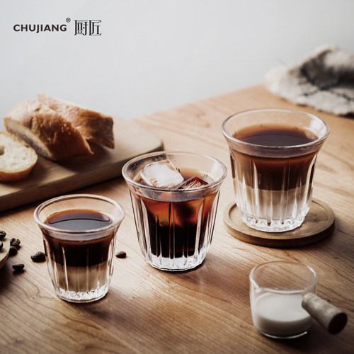 速发轰炸机咖啡约澳璃拉花杯子玻白杯牛奶杯简杯复古Dirty美式拿