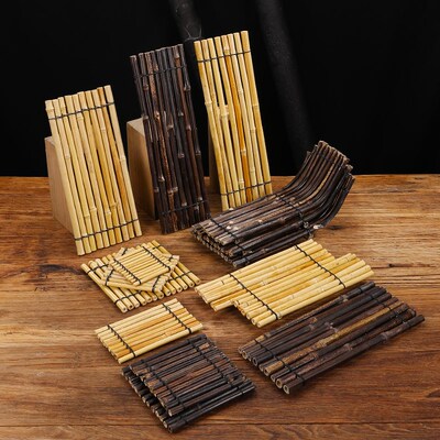 速发料理摆盘装饰烤身竹排竹摆笆日式刺肉拼盘装饰品篱件海鲜姿造