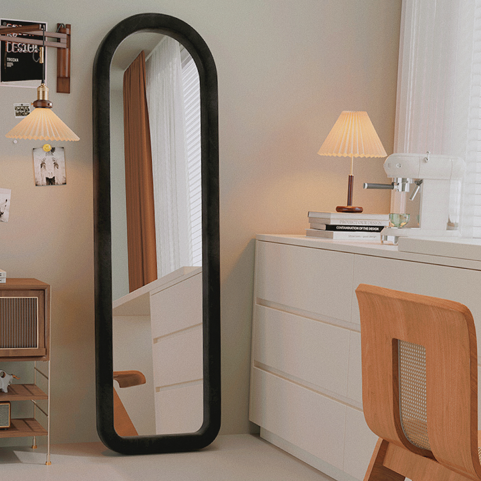 速发全身镜奶油法式生用落地家挂墙镜卧室贴墙穿衣镜试衣大镜子