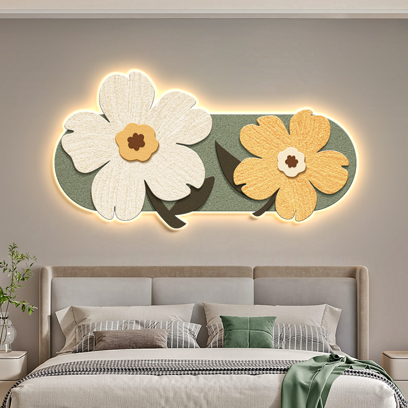 速发室卧装饰画灯氛围画花卉主卧房间床画挂头小清新客厅壁画