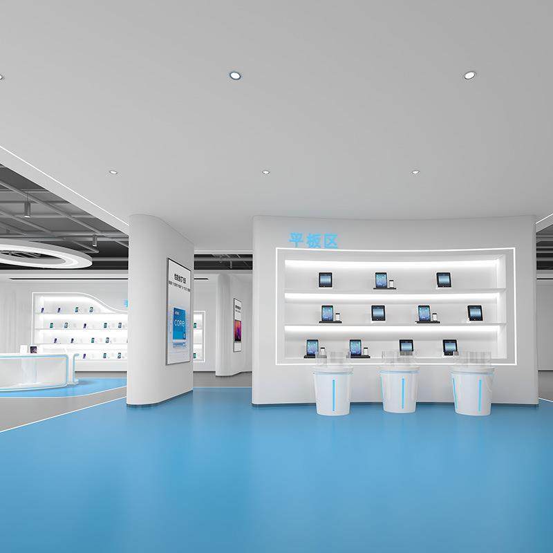 公司展厅展示柜电器电子ai科技馆异形弧形产品陈列柜白色烤漆展柜