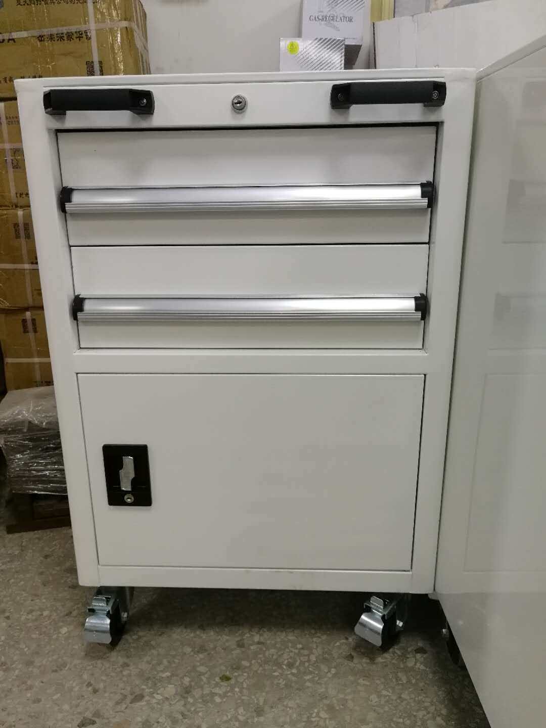 抽屉式工具车工具柜带轮工具车车间储物专用移动工具车3抽双开门