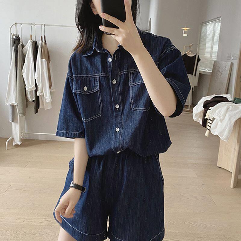 外宽薄款牛仔显瘦女20搭25hQcc4r3i夏季新穿款松洋气外短裤可盐时