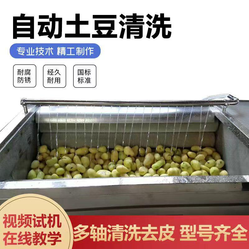 土豆清洗去皮机商用果蔬清洗机去皮切片切丁切丝组合机食堂用
