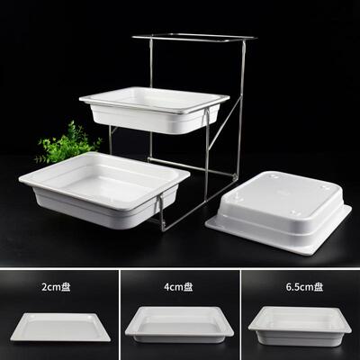 多层水果盘密胺点心糕FUY蛋托盘带盖三层功能多自助餐食展物示架