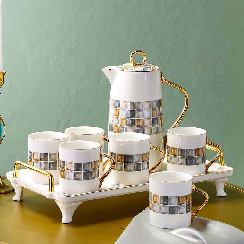 BX62欧式茶具茶杯家用杯子套装陶瓷水杯套装客厅杯具家庭轻奢
