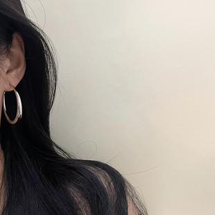 春野森川｜简约不简单 925银针素圈耳环复古圆圈耳坠