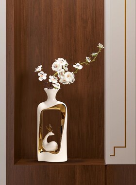 新中式电视柜装饰摆件轻奢高档古风客厅玄关茶桌T高端家具家居饰