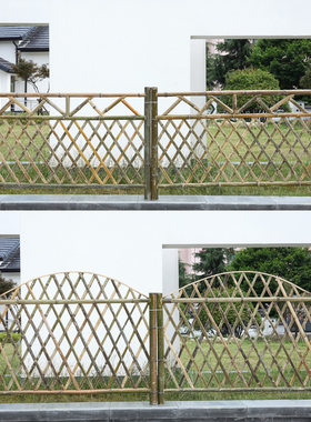 户外大型竹篱笆栅栏护栏田园菜园花园楠L竹栏栅碳化木围栏爬藤架