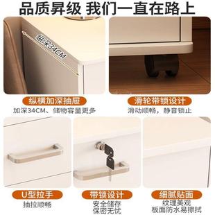床头柜带锁简约现代家用卧室床边收纳储物柜小型简易置物架迷你