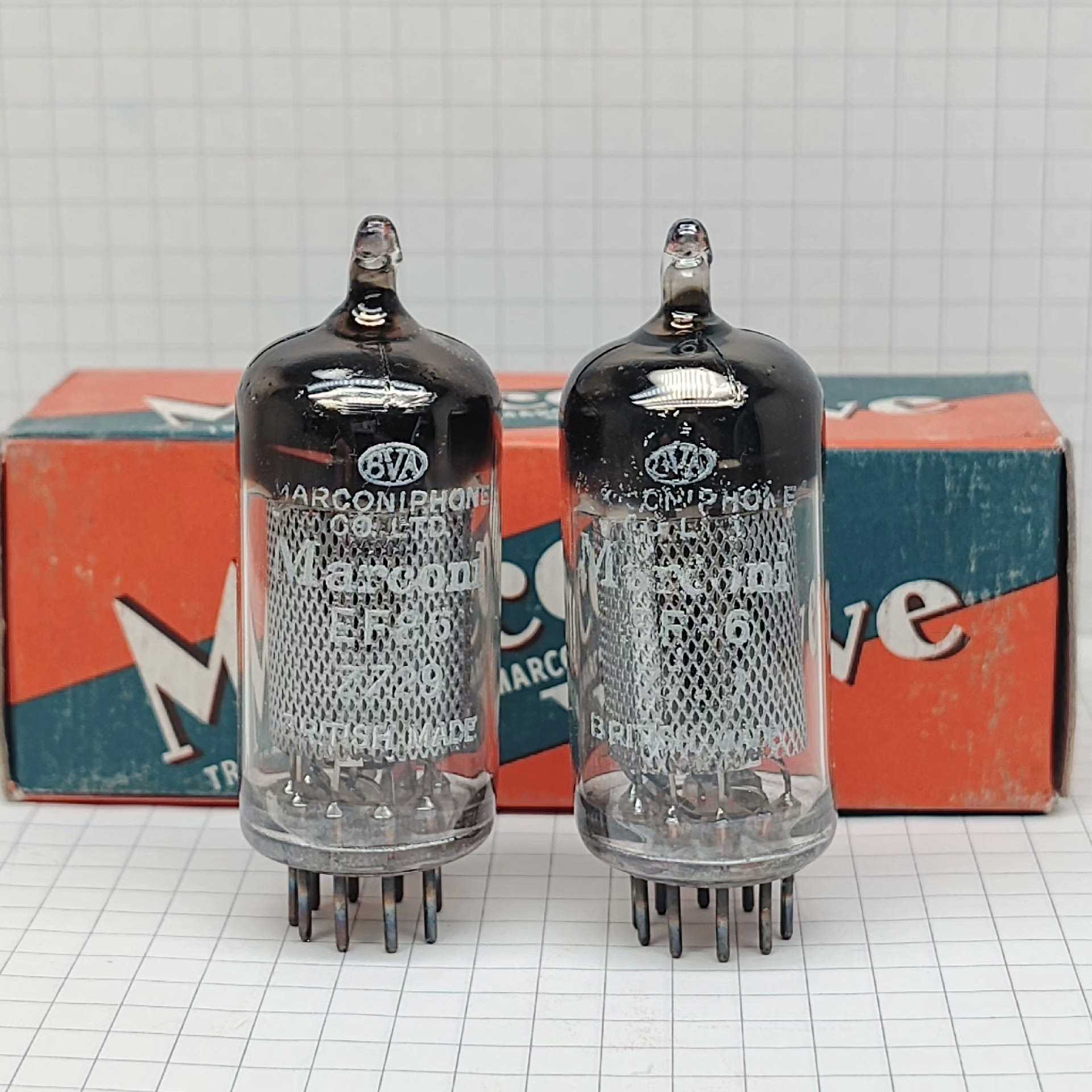 (议价)马可尼Z729/EF86长网屏方环同码电子管一对