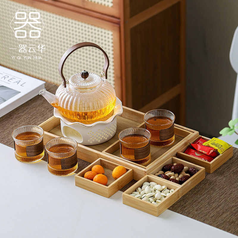 围炉煮茶蜡烛加热泡水果茶日式煮茶器玻璃养生壶高颜值花茶壶套装