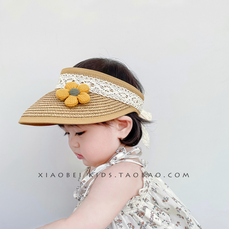 宝宝遮阳帽婴儿防晒帽儿童太阳帽夏季女童帽子春秋幼儿小孩空顶帽