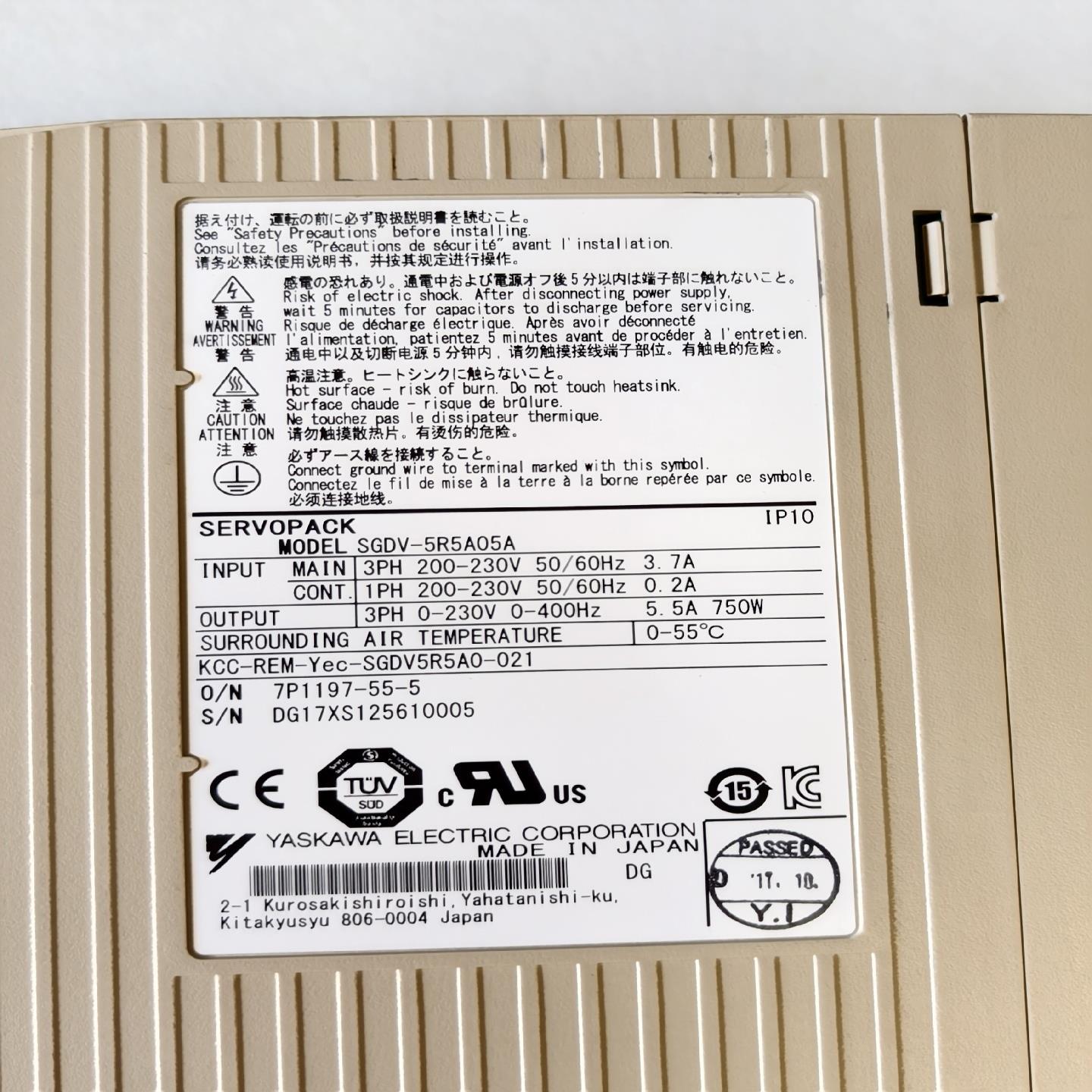 安川驱动器 SGDV-5R5A05A 750W  实(崽崽配件）