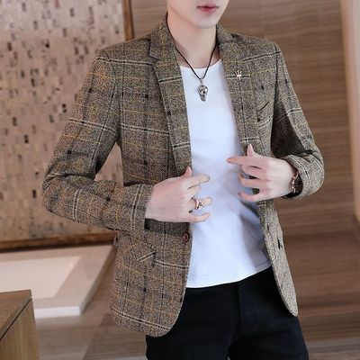 男士外套春秋款休闲西服时尚修身高档男装韩版潮流上衣帅气小西装