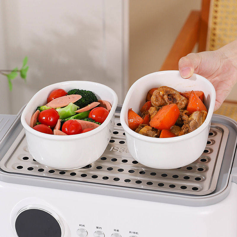 蒸锅专用碗蒸盘陶瓷烤盘烤箱耐高温芝士焗饭盘微波炉专用白色蒸碗