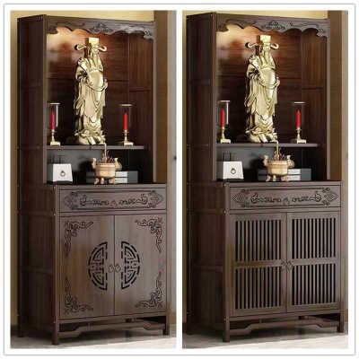 楠竹实木佛龛立柜神台供桌家用供台简约佛台佛柜香案财神爷贡