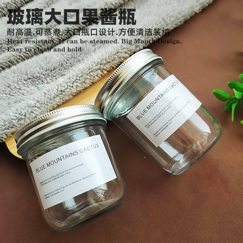 迷你蜂蜜密封罐玻璃罐咖啡豆粉家用果酱瓶子玻璃瓶零食糖果罐铁盖
