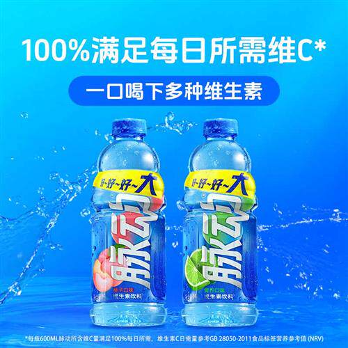 脉动两口味大瓶囤货装1l*12瓶低糖维生素c出游做运动饮料