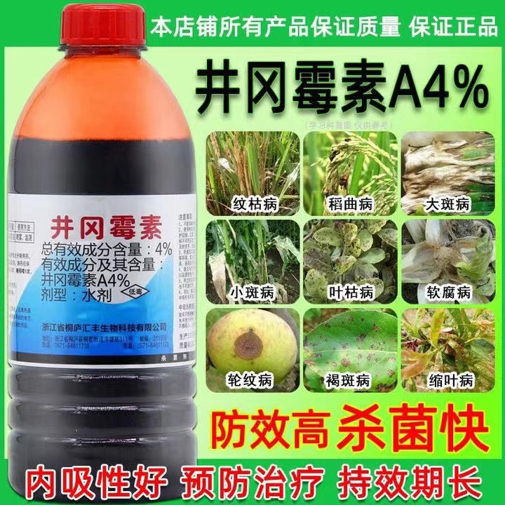 井冈霉素稻瘟病稻曲病纹枯病叶枯恶苗病茎腐病水稻小麦玉米杀菌剂