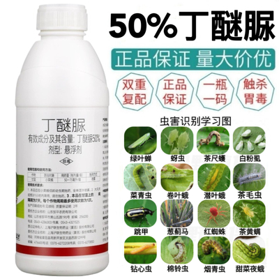 50%丁醚脲绿叶蝉红蜘蛛蚜虫蓟马青虫白粉虱钻心虫果树蔬菜杀虫剂
