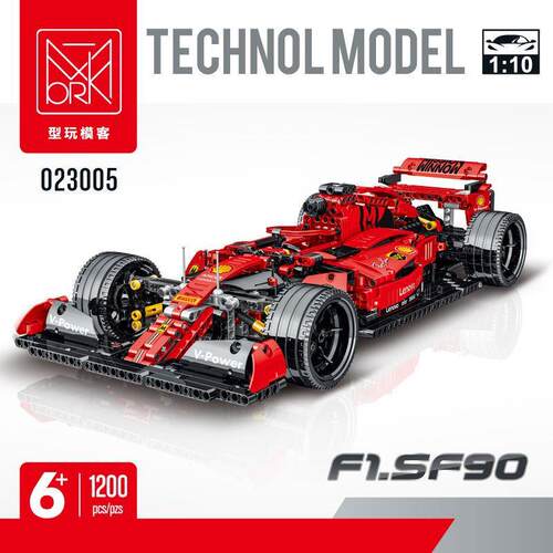 模客科技系列023005法拉SF90跑车拼装积木成人儿童玩具模型25002