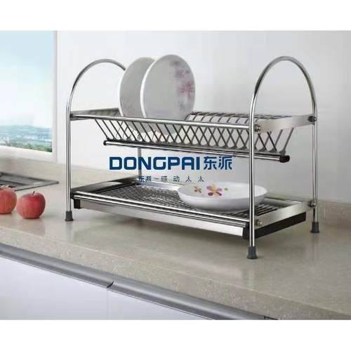 东派-全屋不锈钢碗架沥水架双层碗碟架厨房置物架放碗筷碟收纳架