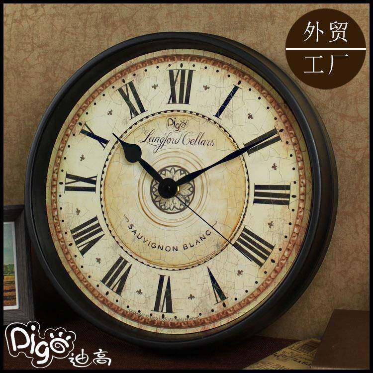 digo挂钟创意复古美式金属钟表clock
