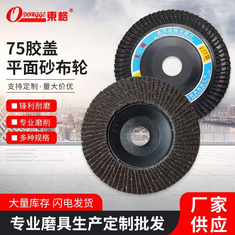 东格抛光塑盖打磨轮 网盖煅烧黑砂百叶轮 平面砂布轮100*16百叶片