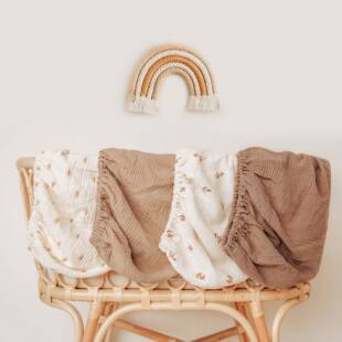 换洗尿台两件套床罩婴儿床双层棉纱平纹细布muslin全包床笠