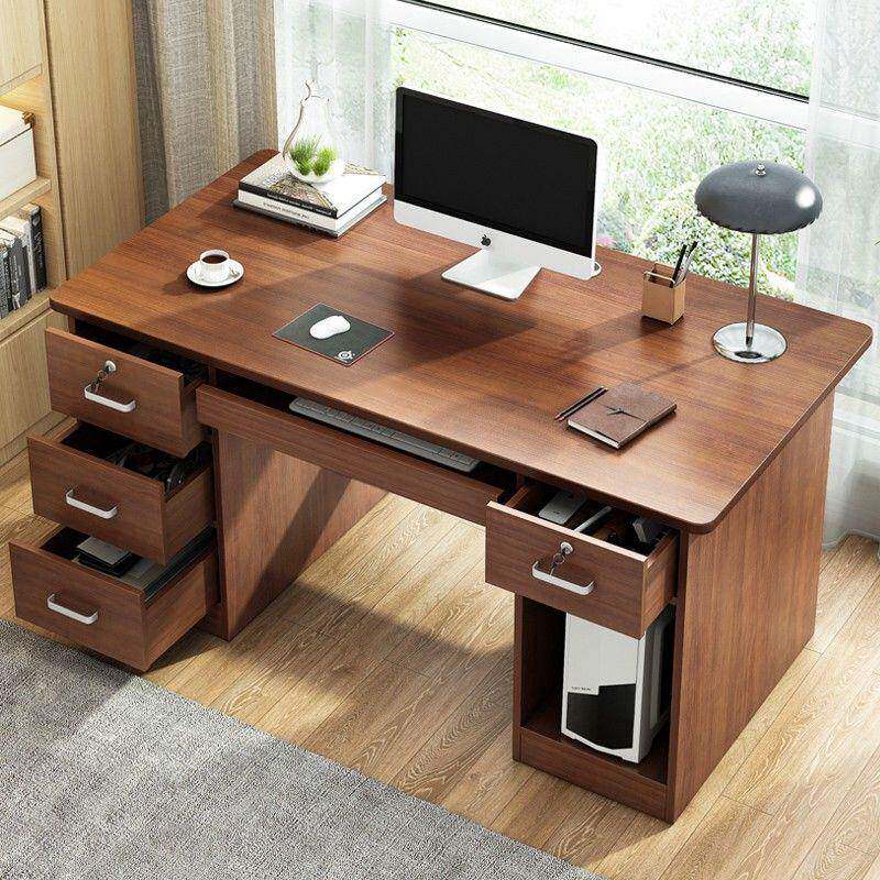 电脑桌台式家用书桌书柜一体办公桌子椅子写字桌子学生简易工作台