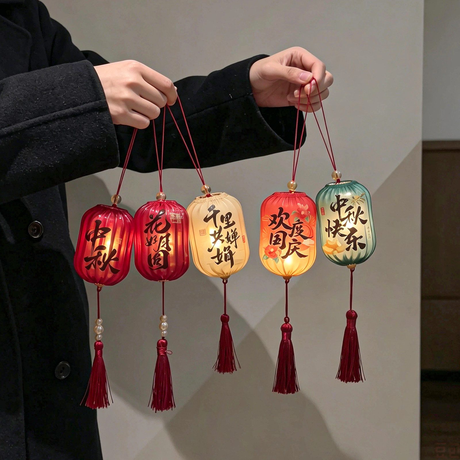 中秋小灯笼新款2026年古风中式发光花灯挂件店铺节日装饰氛围布置