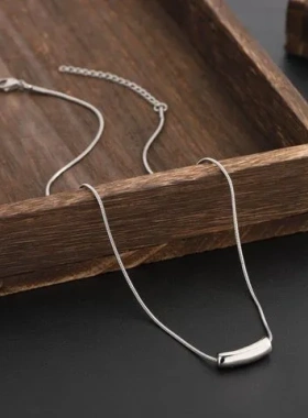 项链小众潮男士轻奢男设计吊坠钛钢蛇骨链简约高级感禁欲男生百搭