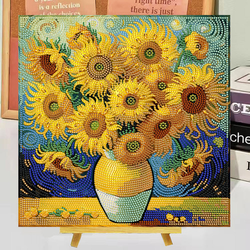 梵高向日葵油画钻石画手工DIY