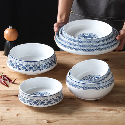 速发2025厅胺餐具大碗餐密饭店青花毛毛肚鸭肠瓷血旺碗商用酸菜鱼