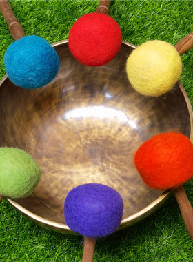 速发尼泊钵手工满月尔佛棒碗敲音毡音钵锤西藏颂钵槌专业音疗钵棒