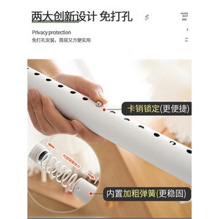 速发法式 伸缩杆一整套卧室 轻奢高级感窗帘遮光2024新款 免打孔安装