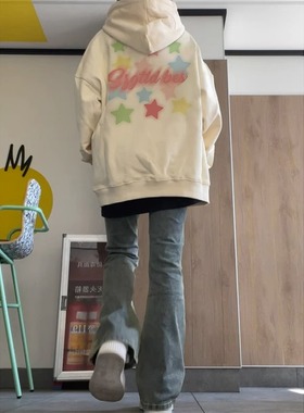 速发美式秋冬动衣加厚加绒overs上ze连帽运i衫大尺码高街情侣外套