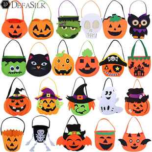 速发新款圣节鬼节袋饰南瓜包手袋物南瓜袋蜘蛛蝙蝠装礼袋袋子