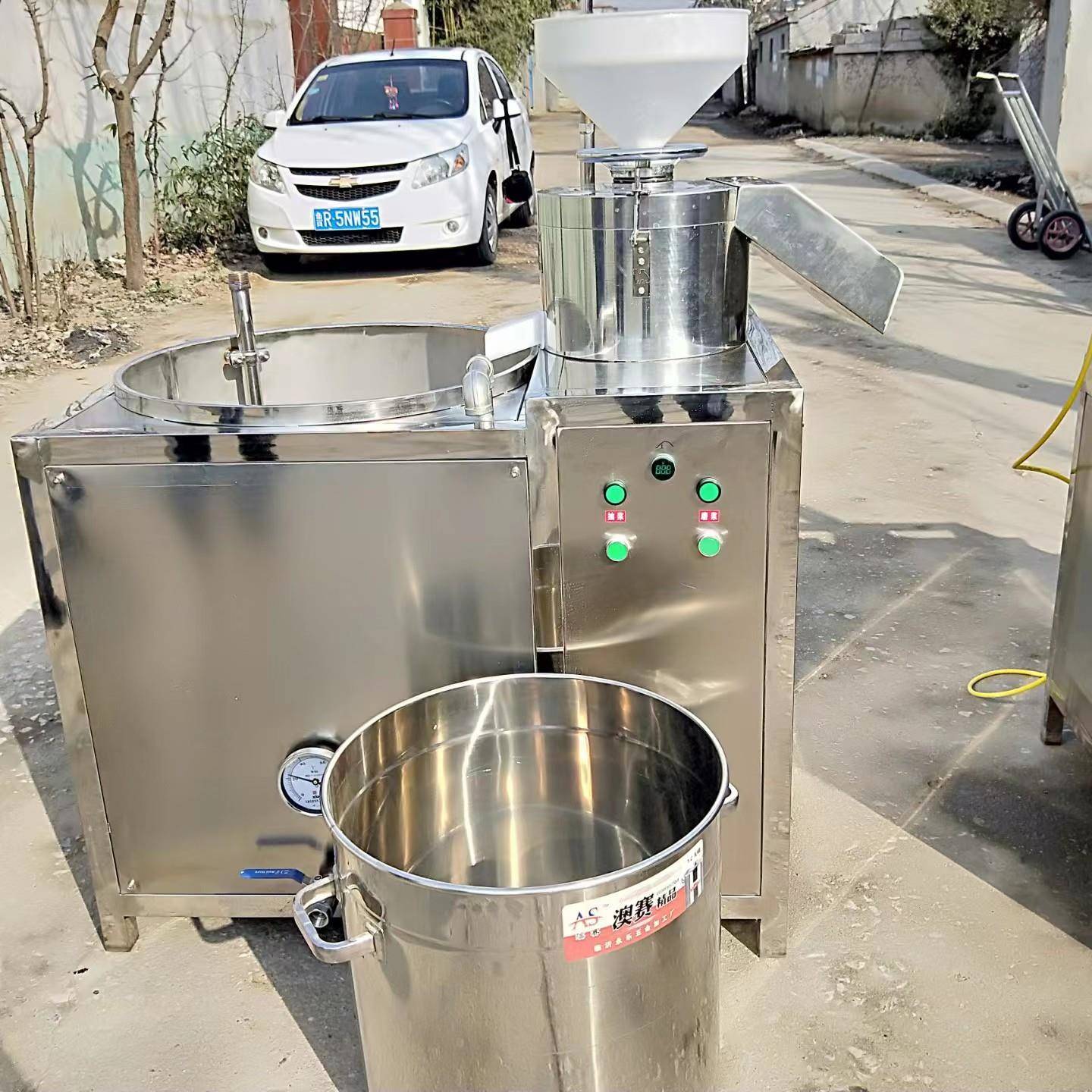 小型气动压榨豆腐成型机不锈钢材质一人操作的豆腐设备