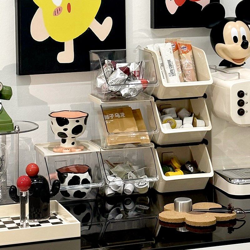 速发置啡机旁咖物架杯架桌子面收纳架厨房台面放咖啡茶包收纳神器