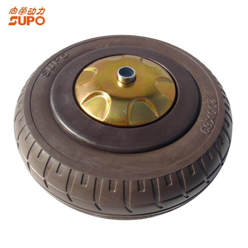 8寸脚轮发泡KZE弹力胶脚静音平轮减震重型工业板车轮推车单轮