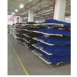 双面单网374格松布架装厂面服五层冲孔铁板松布车面料带轮周转车