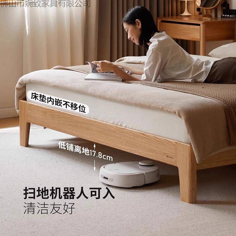 实木JWO床家用8双人床主木卧15橡胶简约纯实木床板小全户型单人床
