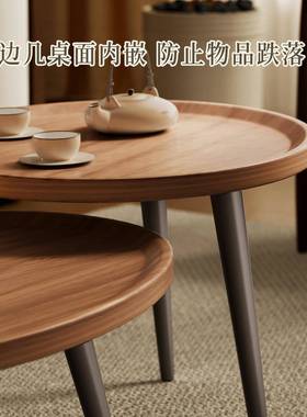 可TRE移茶几客厅家用沙发边小边圆动桌子阳台茶桌卧室床侧头柜几