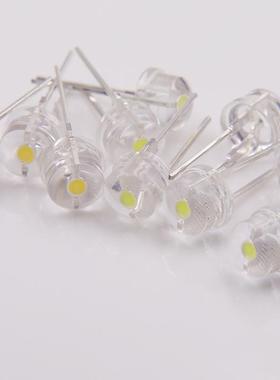 大率功8MM草帽0.5DWLE灯珠白光暖色宽支架8MM草帽F8草帽LE白D发光