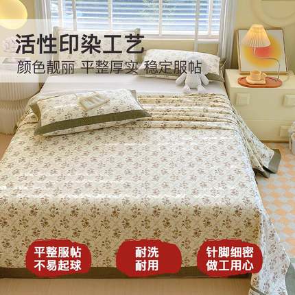 纯棉粗布笠单单老件床加厚全棉床罩防滑ZGQ床防尘罩全包席梦思保