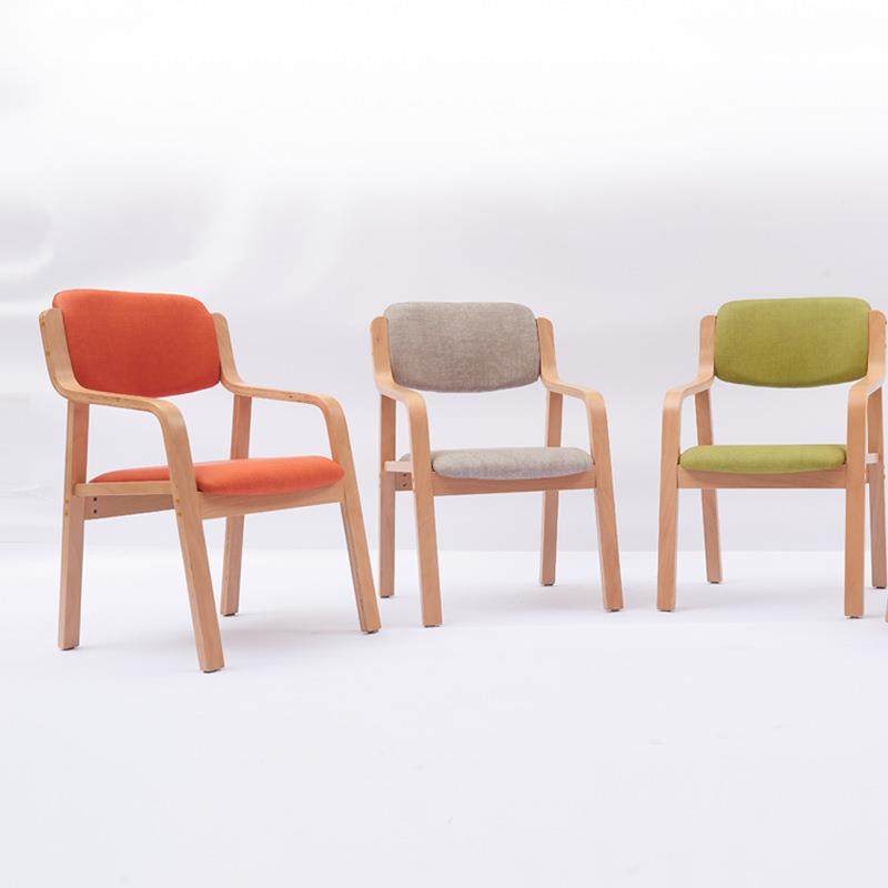 实适木餐椅椅现代简约OAY舒适靠背养老院寓办公餐厅家公用曲木老